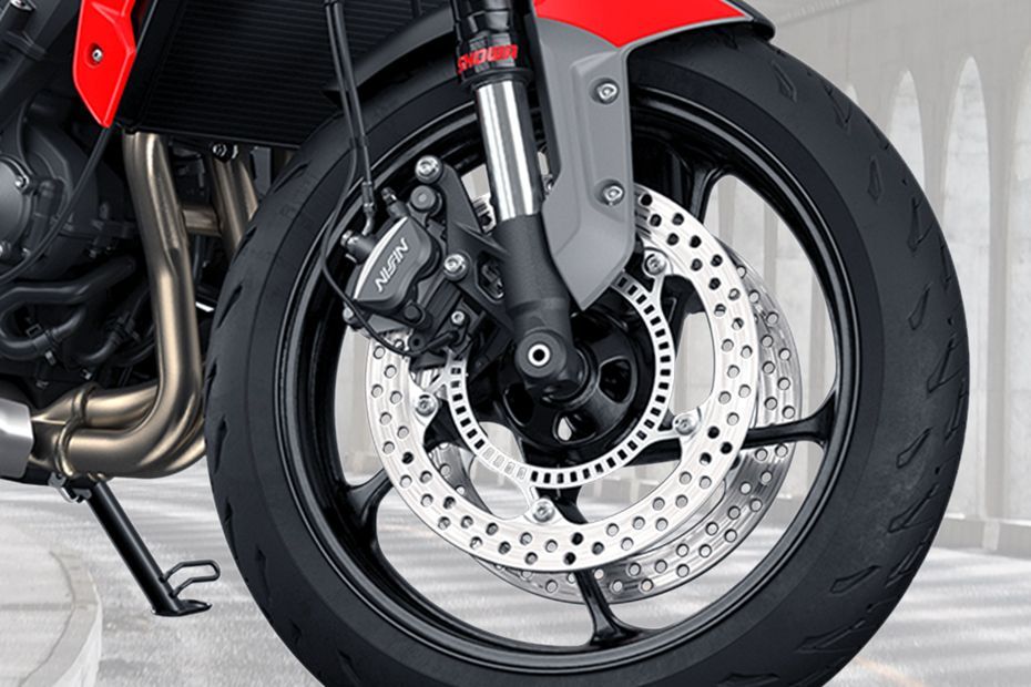 Front Brake View of Trident 660