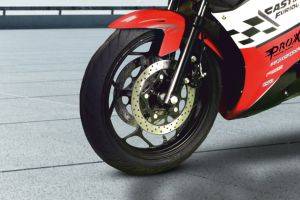 Front Tyre View of Racer