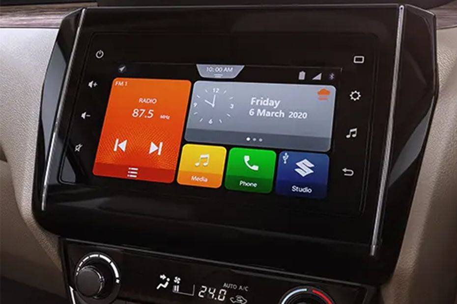 Infotainment System Main Menu Image of Dzire