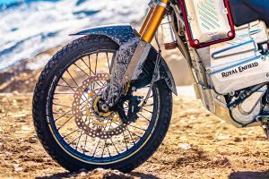 Front Tyre View of Himalayan Electric