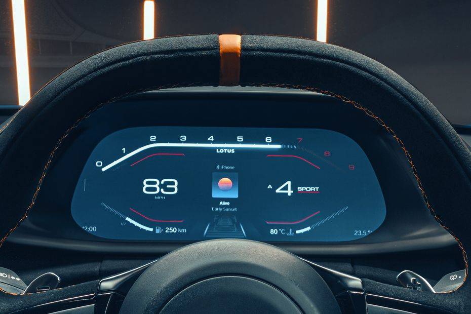 Driver view of steering, console and instrumentation Image of Emira