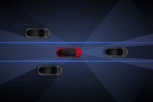 Rear Parking Sensors Top View Image of Model 3