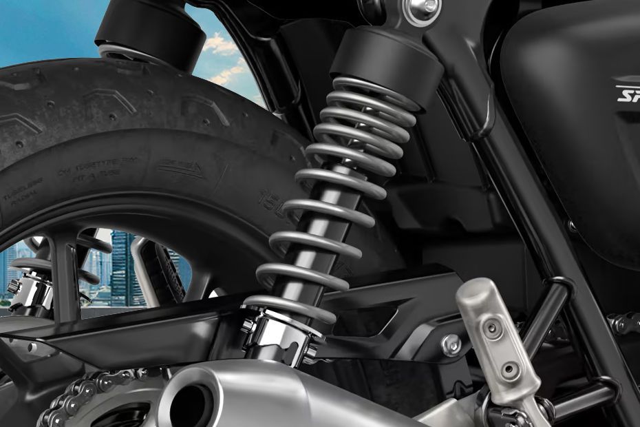Rear Suspension View of Speed Twin 900
