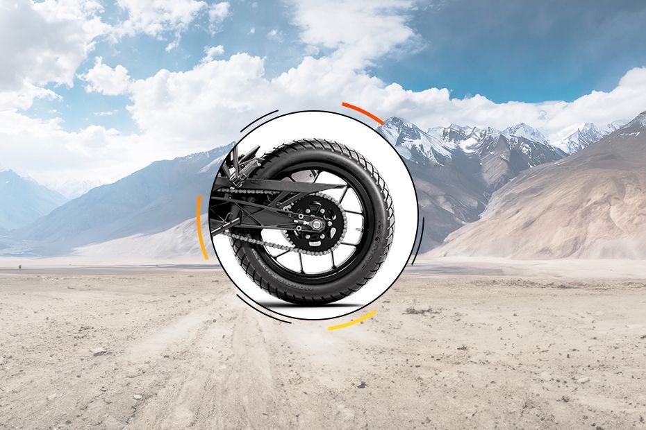 Rear Tyre View of 250 Adventure