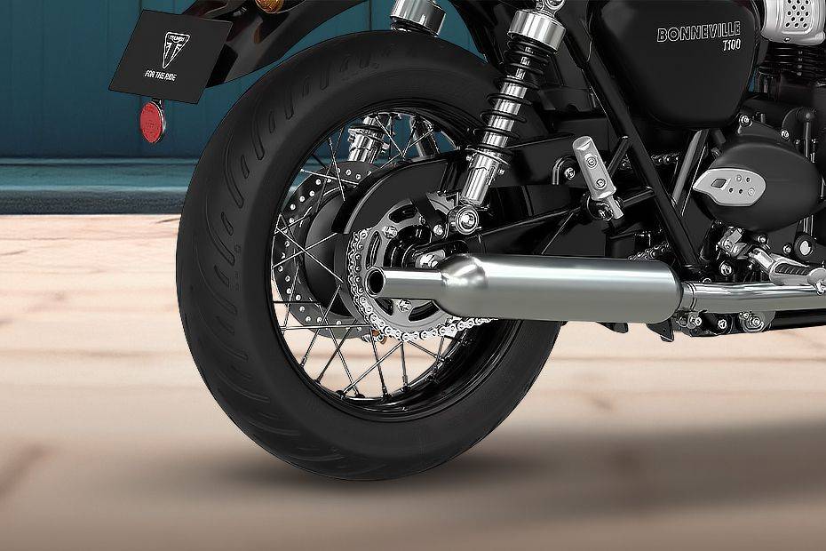 Rear Tyre View of Bonneville T100