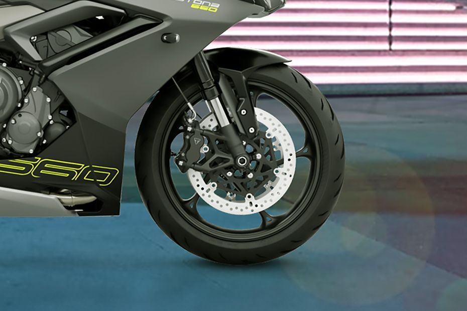 Front Tyre View of Daytona 660