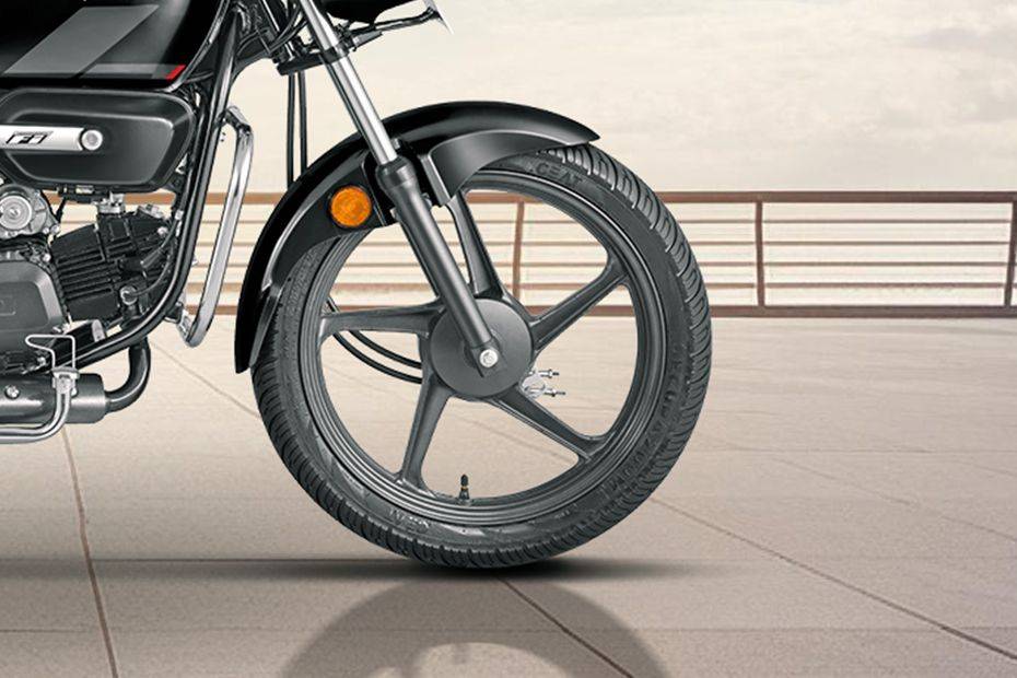 Front Tyre View of Splendor Plus XTEC