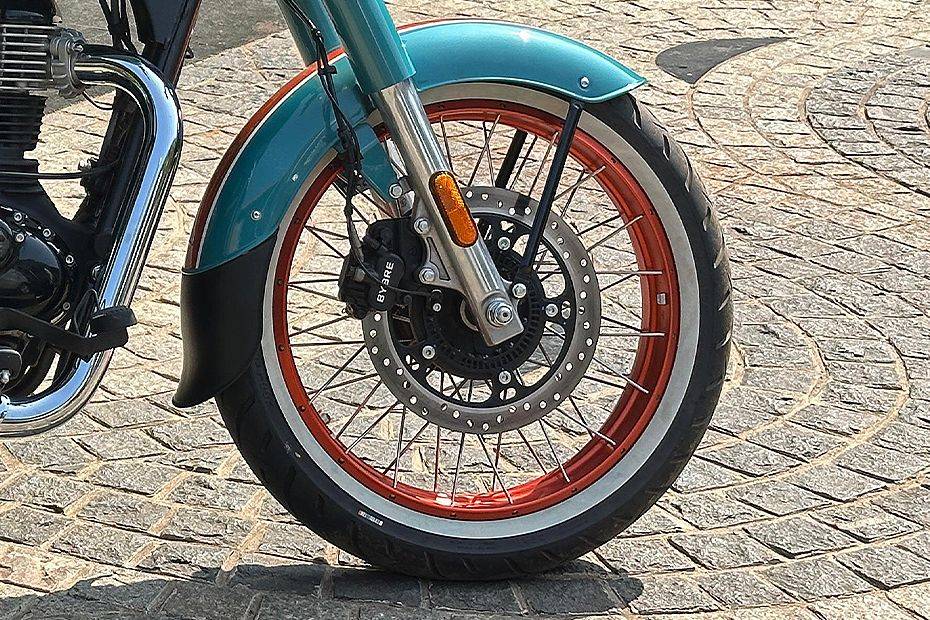 Front Tyre View of Classic 350 Goan