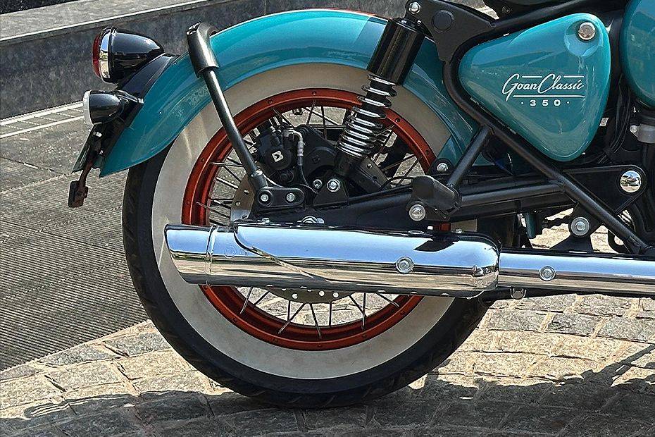 Rear Tyre View of Classic 350 Goan