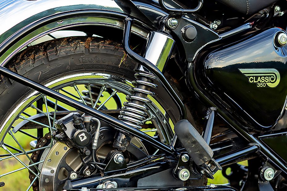 Rear Suspension View of Classic 350