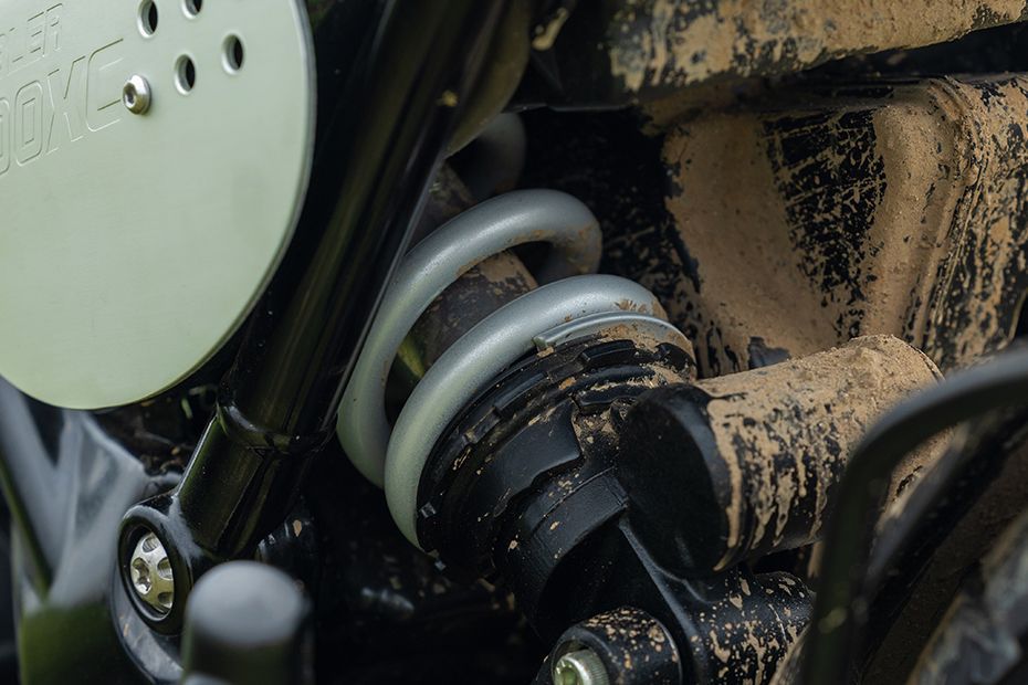 Rear Suspension View of Scrambler 400 XC
