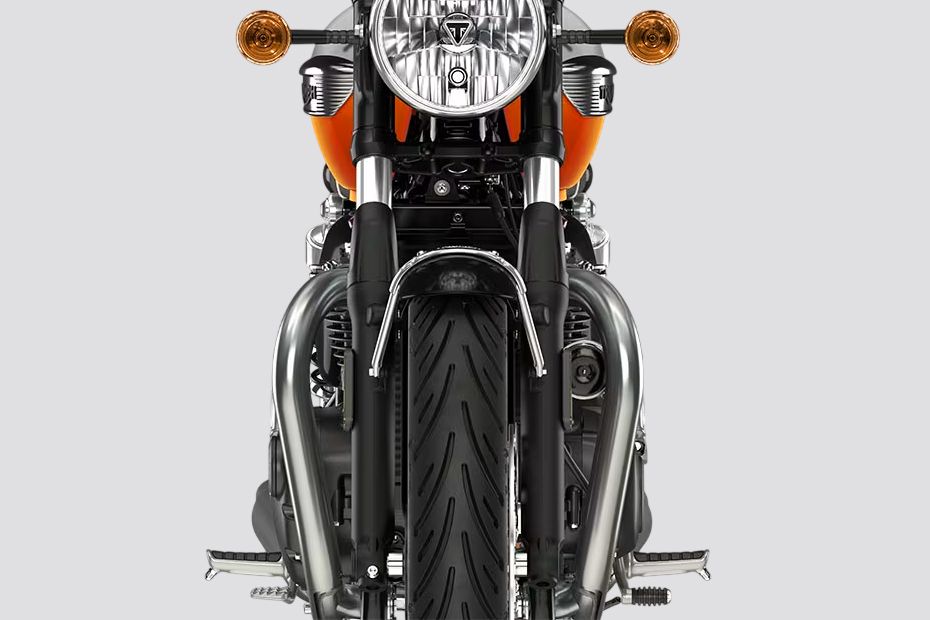 Leg Guard View of Bonneville T100