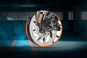 Front Brake View of 125 Duke