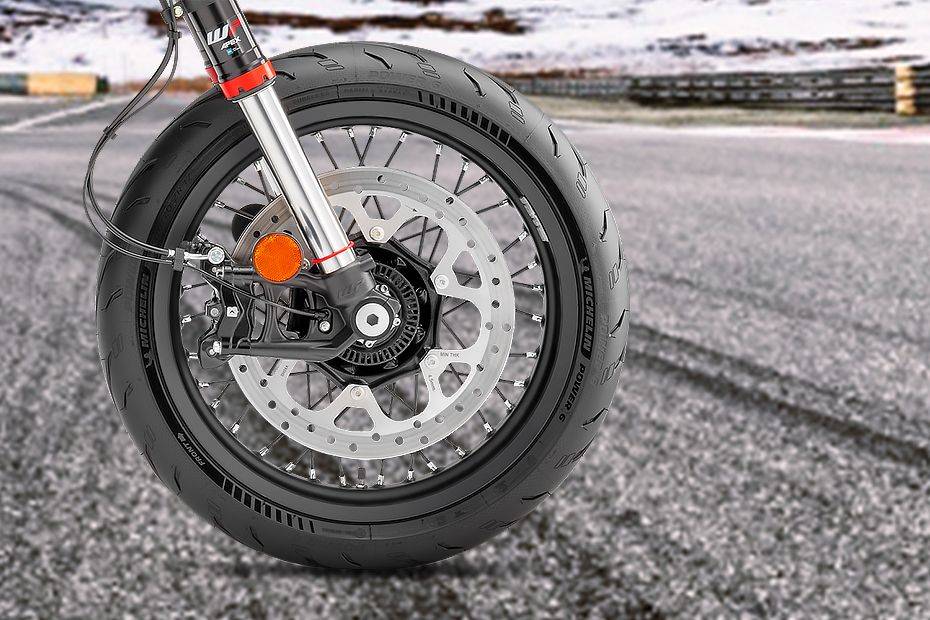 Front Tyre View of 390 SMC R