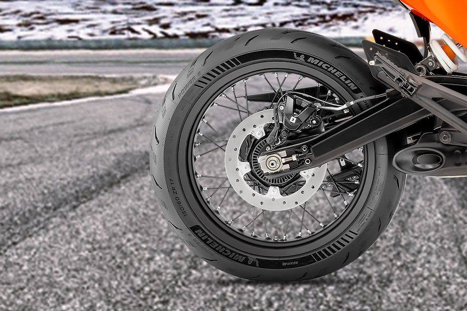 Rear Tyre View of 390 SMC R