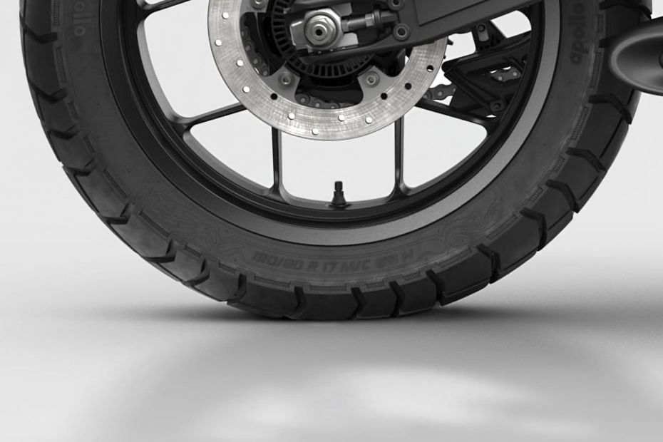 Rear Tyre View of 390 Adventure X