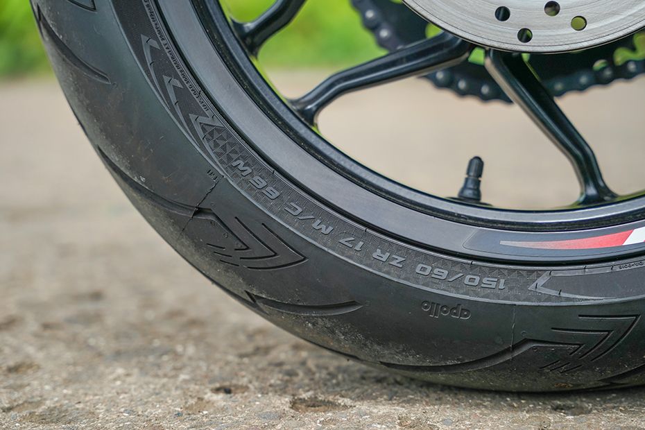Rear Tyre View of Pulsar NS400Z
