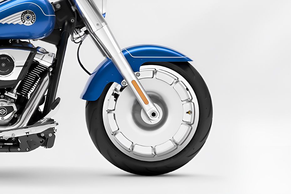 Front Tyre View of Fat Boy