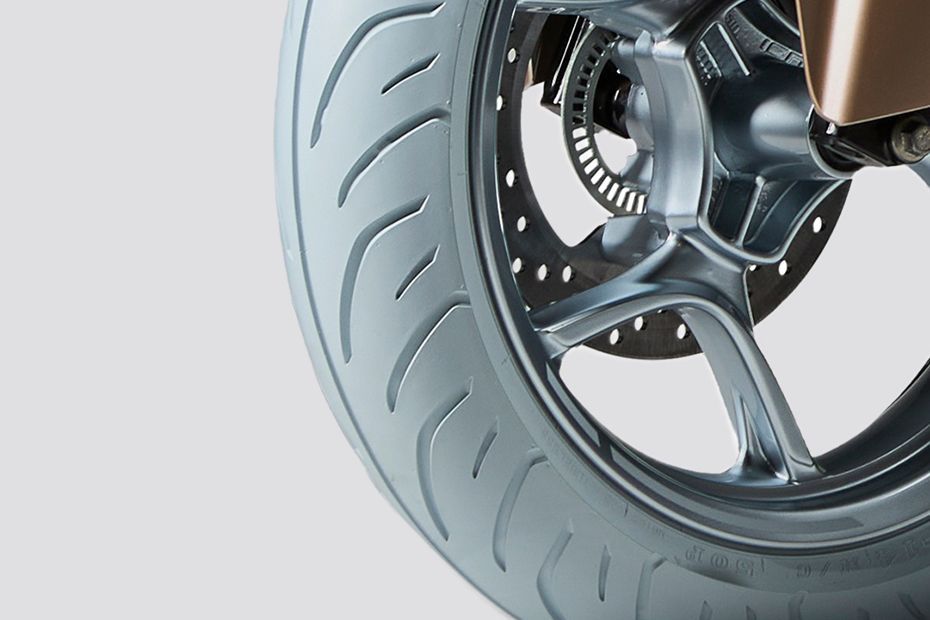 Front Tyre View of M1-S Electric Maxi-Scooter