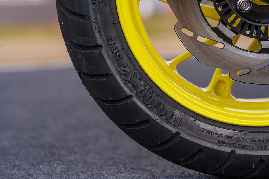 Front Tyre View of NTorq 150