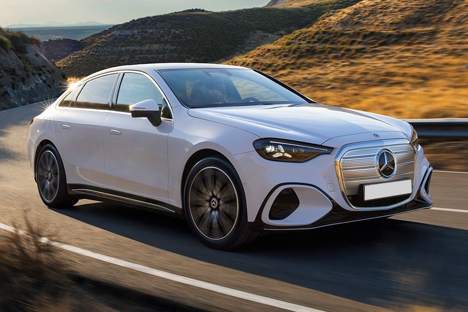 Driving: Front Right Quarter View Image of C Class Electric