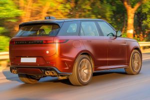 Driving: Rear Right Three Quarter View Image of Range Rover Sport