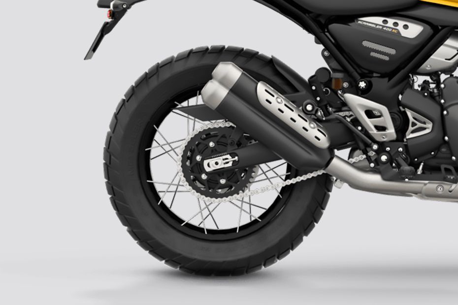 Rear Tyre of Scrambler 400 XC