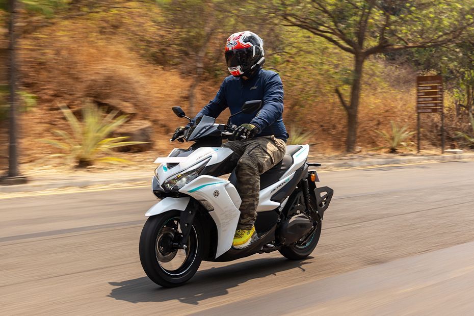 Riding: Front Left Quarter View of AEROX-E