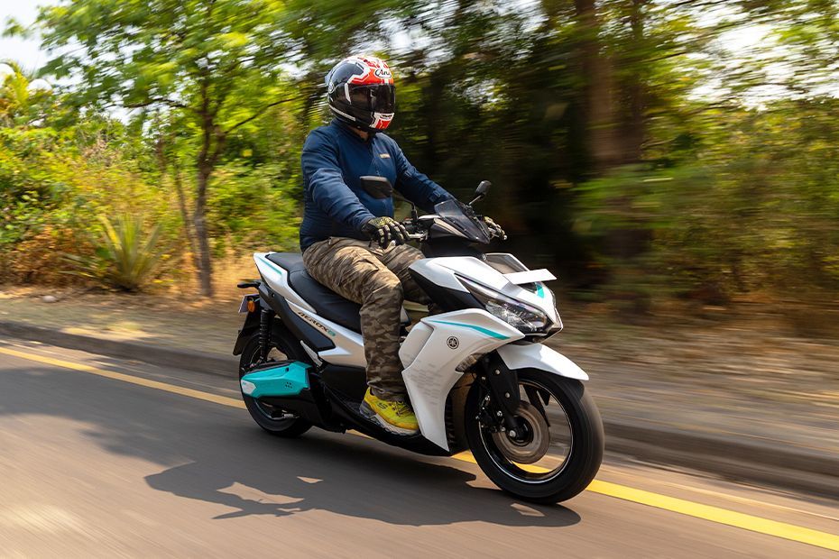 Riding: Front Right Quarter View of AEROX-E