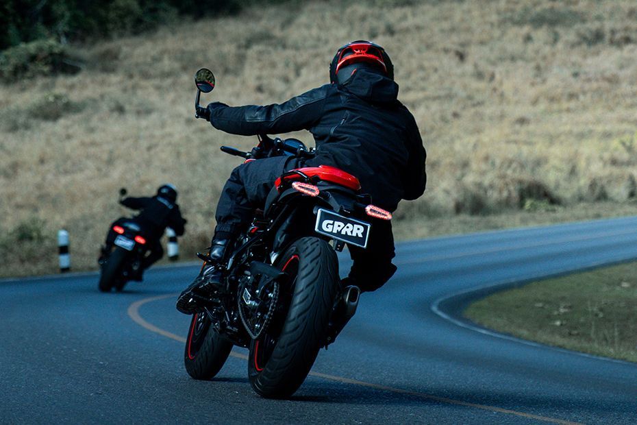 Riding: Rear Left Three Quarter View of Guerrilla 450