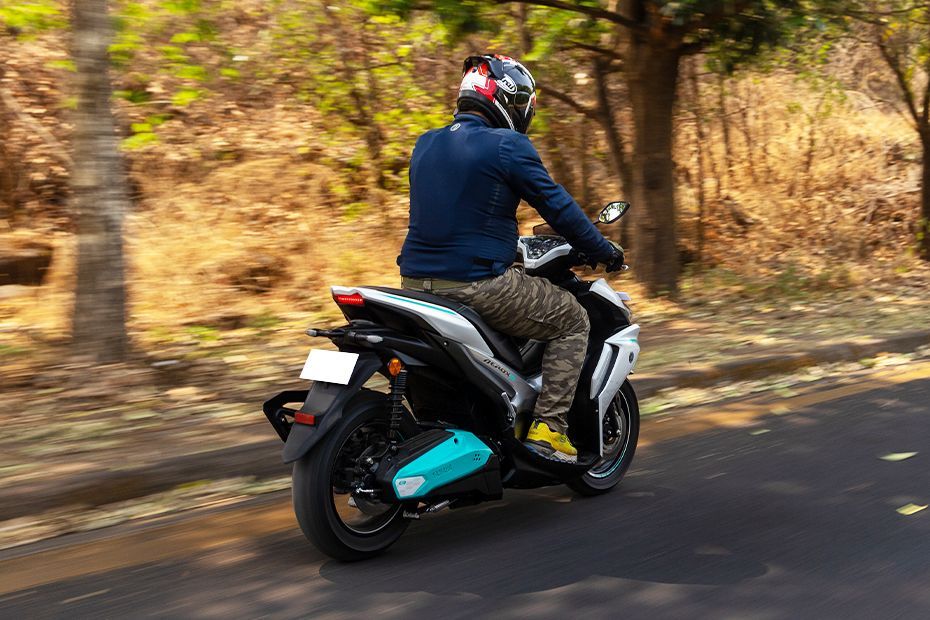 Riding: Rear Right Three Quarter View of AEROX-E