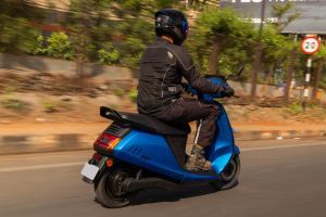 Riding: Rear Right Three Quarter View of DX EV