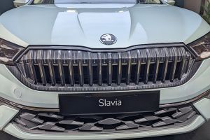 Front Grille Image of Slavia Facelift