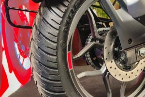 Rear Tyre of Pulsar 150