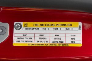 Tyre Pressure Information Image of Model Y