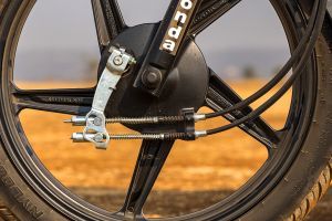 Front Brake View of Shine 100 DX