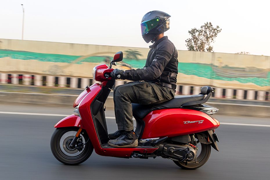 Riding: Left Side Profile View of Destini 110