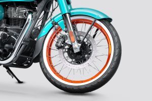Front Tyre View of Goan Classic 350