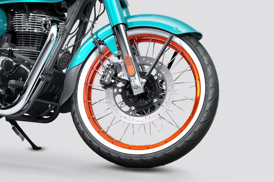 Front Tyre View of Goan Classic 350