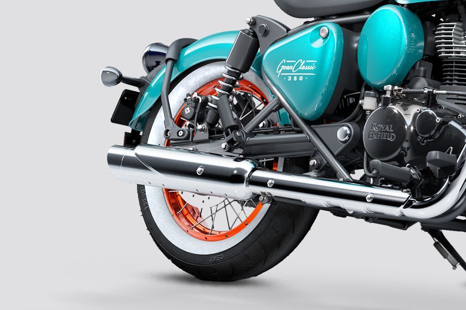 Rear Tyre View of Goan Classic 350