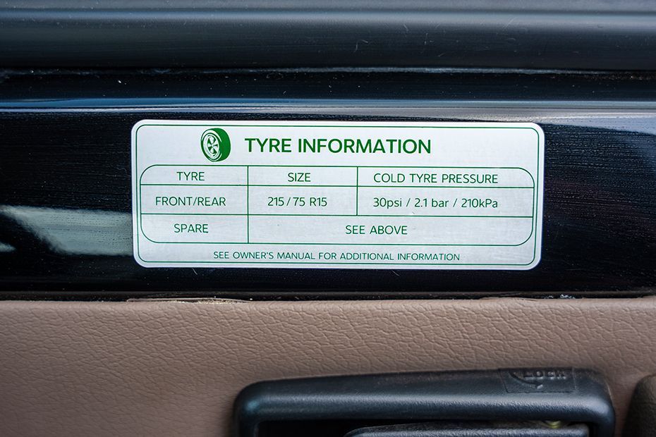 Tyre Pressure Information Image of Bolero