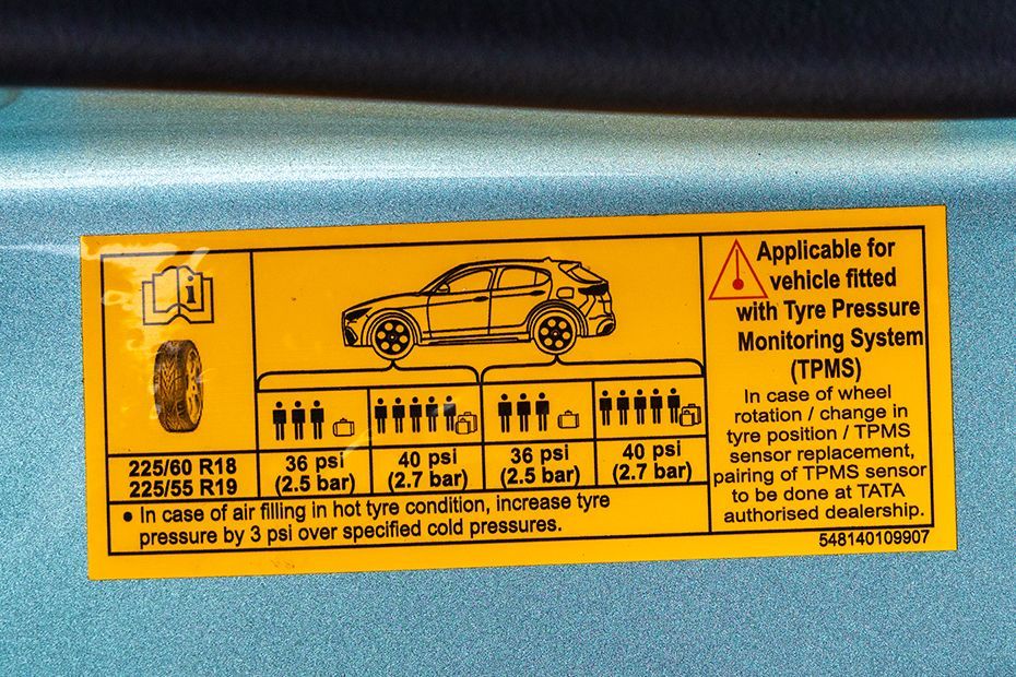 Tyre Pressure Information Image of Sierra EV
