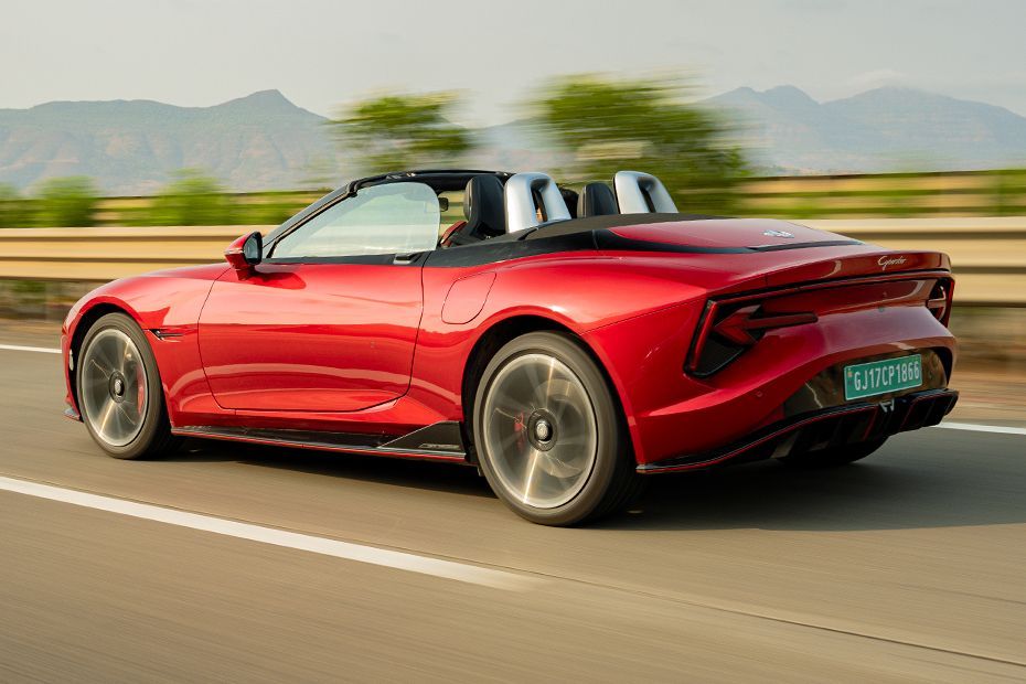 Driving: Rear Left Three Quarter View Image of Cyberster