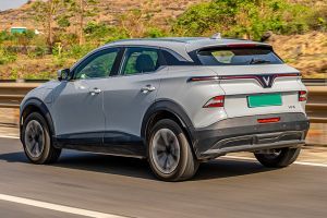 Driving: Rear Left Three Quarter View Image of VF6