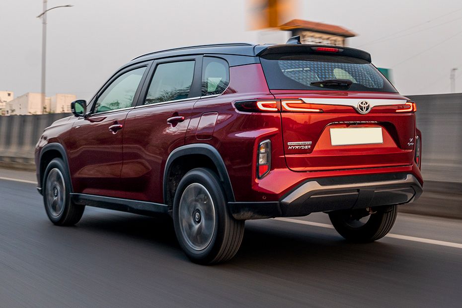 Driving: Rear Left Three Quarter View Image of Hyryder