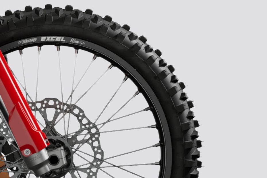 Front Tyre View of Desmo450 MX
