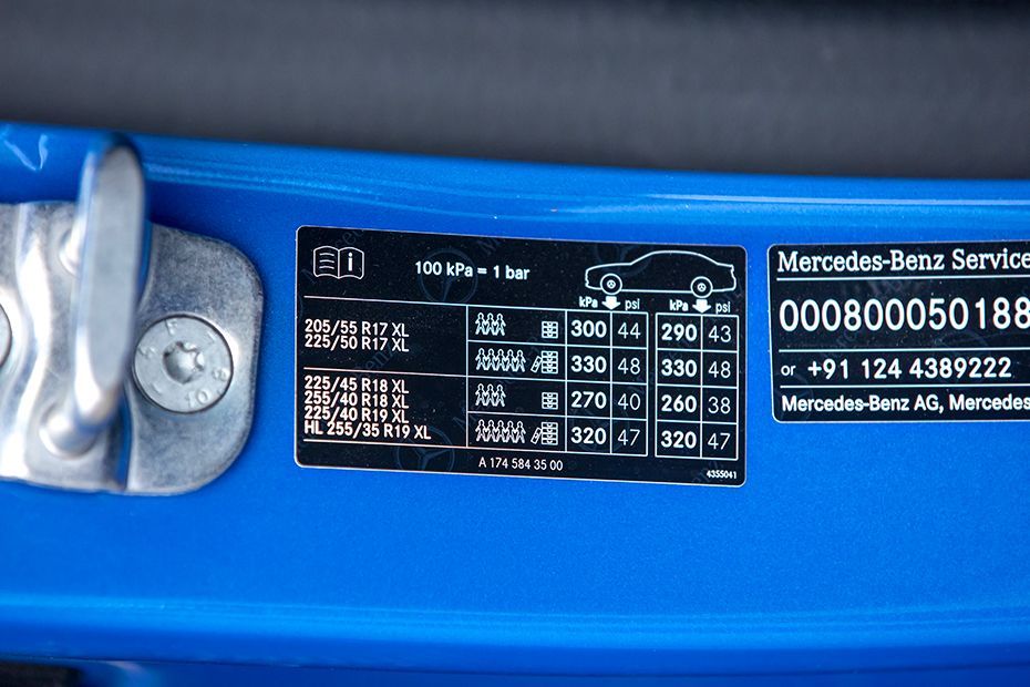 Tyre Pressure Information Image of CLA Electric