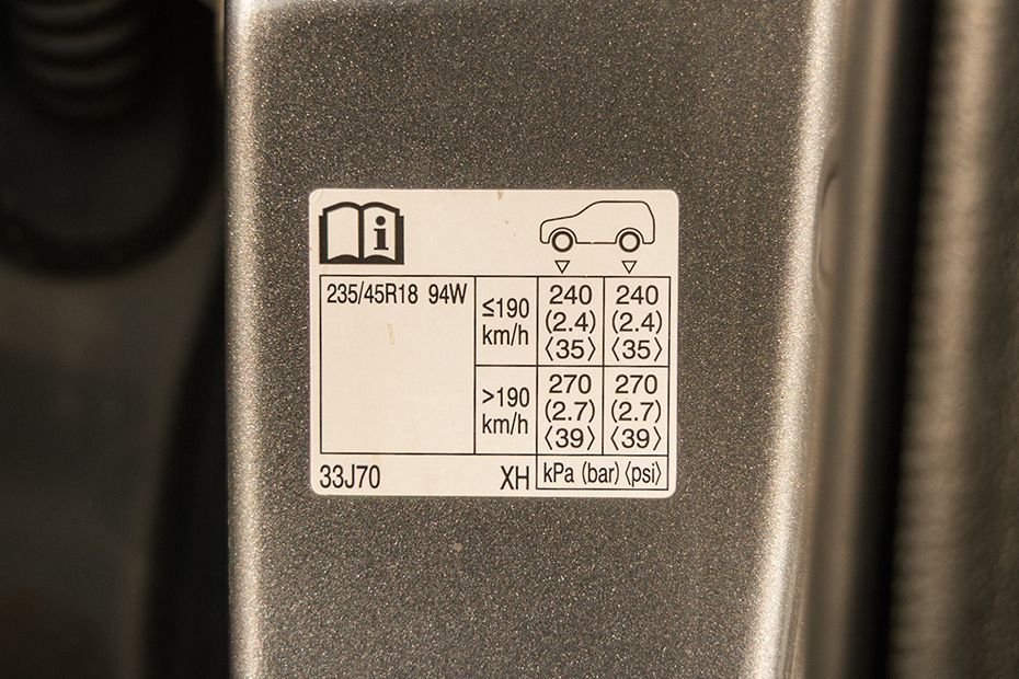 Tyre Pressure Information Image of Camry