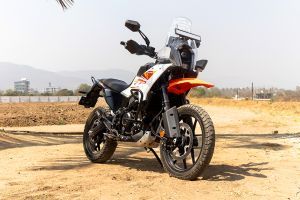 Front Right Quarter View of 390 Adventure X