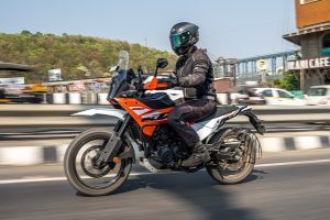 Riding: Front Left Quarter View of 390 Adventure